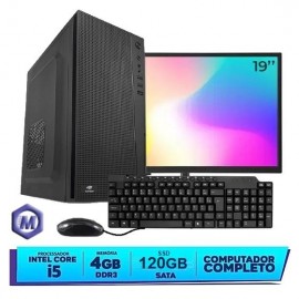 Computador Completo Intel Core i5 2 Gerao, 4GB, SSD 120GB, Windows 10 Trial + Monitor 19 LED HDMI e VGA