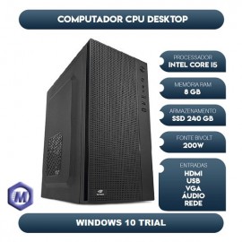 Computador Intel Core i5 6MB Intel Smart Cache, at 3,20GHz, 4GB, SSD 120GB, Windows 10 Trial